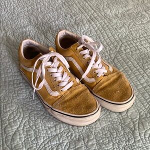 Butter Yellow Vans with Suede and Cotton Upper